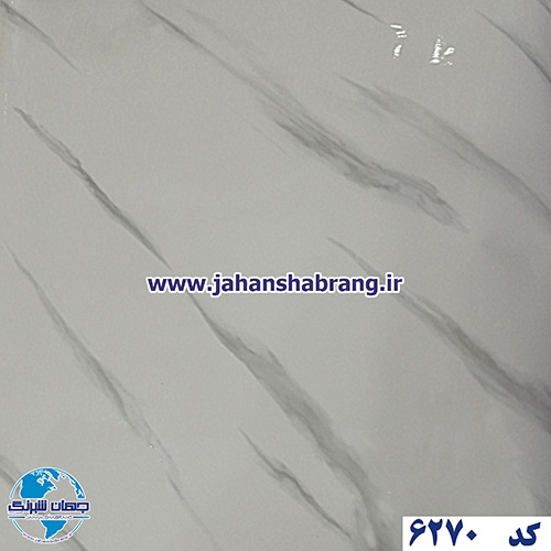 دکوری طرح سنگ سفید رگه طوسی هایگلاس یورو دکور کد 6270