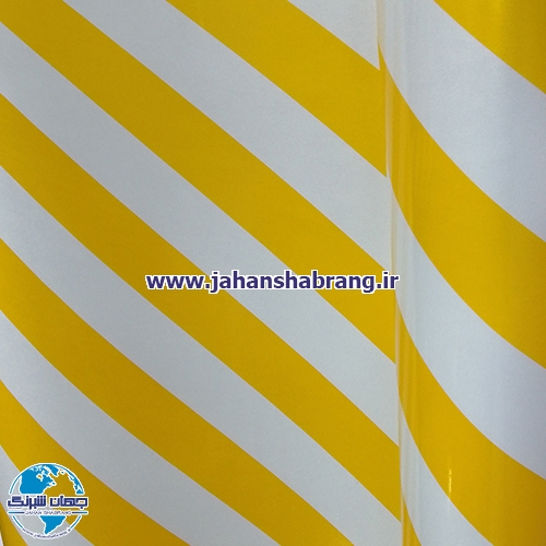 شبرنگ 3ساله اکرلیک 122cm * 45m سفیدزرد راهراه یورولایت کد UR12213
