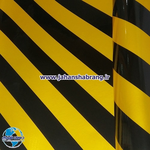 شبرنگ 3ساله پت61cm * 20m زردمشکی راهراه یورولایت کد BTR6137