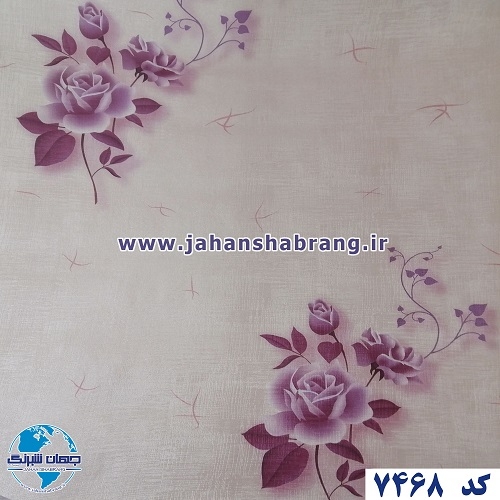 طرح کاغذ دیواری گلبهی روشن برجسته مات یورو دکور کد 7468