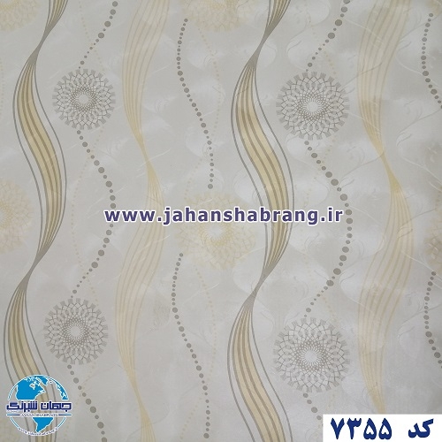 طرح کاغذ دیواری کرمطلایی برجسته مات یورو دکور کد 7355