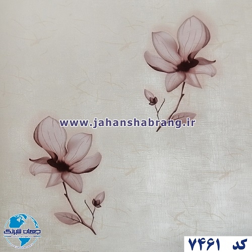 طرح کاغذ دیواری گل قهوهای برجسته مات یورو دکور کد 7461
