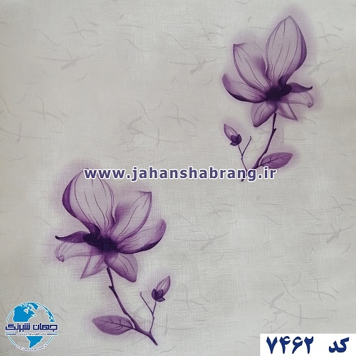 طرح کاغذ دیواری گل بنفش برجسته مات یورو دکور کد 7462