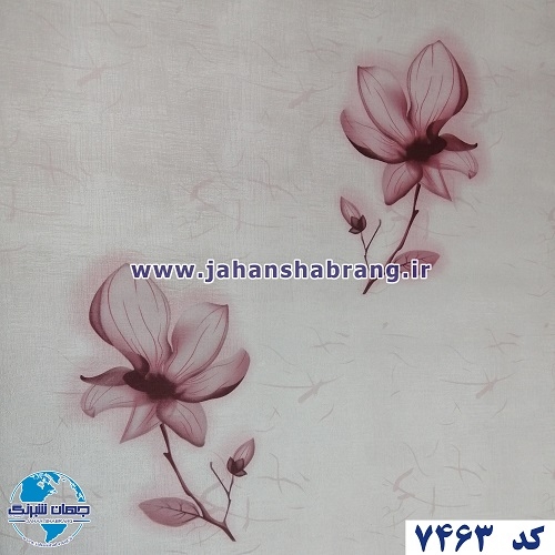 طرح کاغذ دیواری گل گلبهی برجسته مات یورو دکور کد 7463