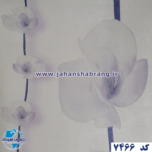 طرح کاغذ دیواری گل بزرگ آبی برجسته مات یورو دکور کد 7466