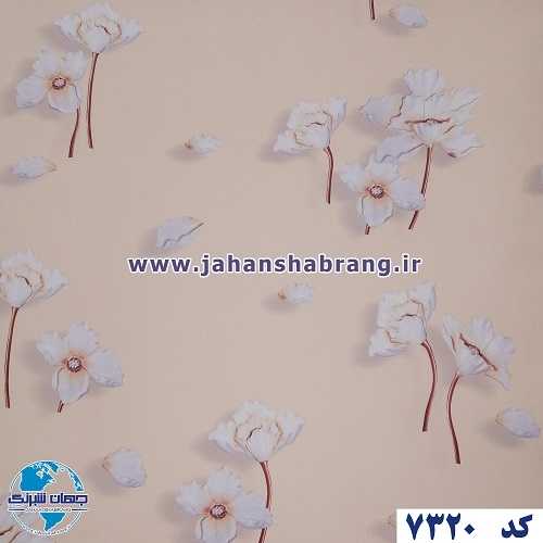طرح کاغذ دیواری گل سفید برجسته مات یورو دکور کد 7320