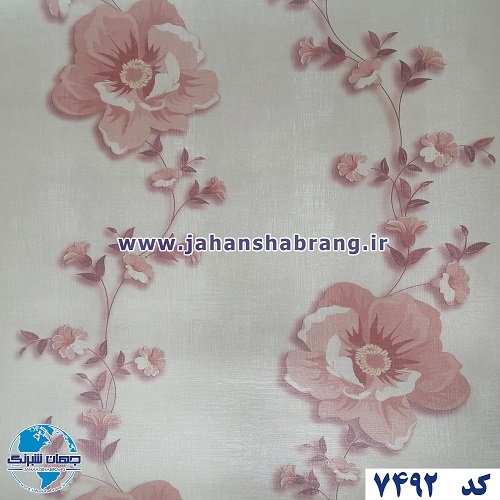طرح کاغذ دیواری گل نارنجی برجسته مات یورو دکور کد 7492