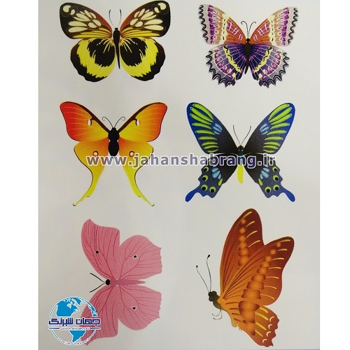استیکر تزئینی پروانههای نارنجی کد 095