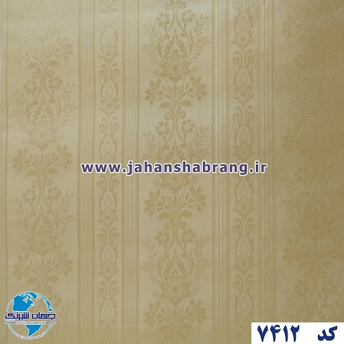طرح کاغذ دیواری داماسک طلایی برجسته مات یورو دکور کد 7412