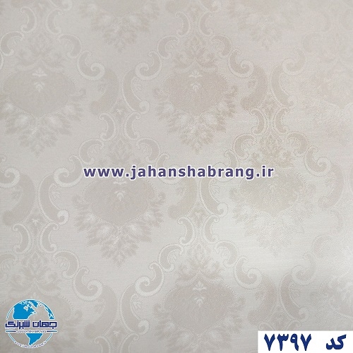 طرح کاغذ دیواری داماسک کرم روشن برجسته مات یورو دکور کد 7397
