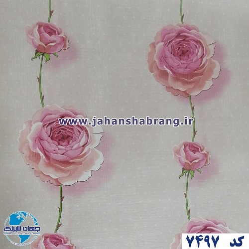 طرح کاغذ دیواری رز صورتی برجسته مات یورو دکور کد 7497