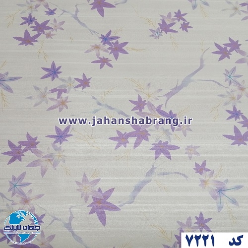 طرح کاغذ دیواری برگ پاییزی بنفش برجسته مات یورو دکور کد 7221
