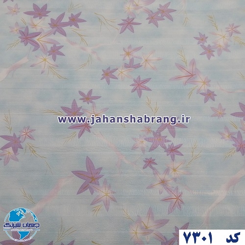 طرح کاغذ دیواری برگ پاییزی بنفش برجسته مات یورو دکور کد 7301