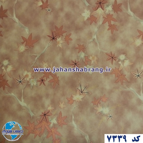 طرح کاغذ دیواری برگ پاییزی نارنجی برجسته مات یورو دکور کد 7339