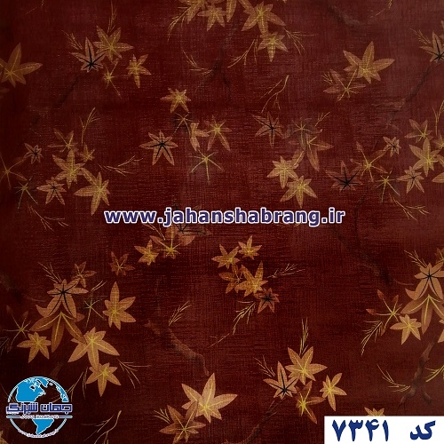 طرح کاغذ دیواری برگ پاییزی نارنجی برجسته مات یورو دکور کد 7341