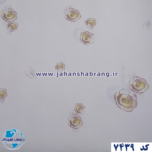 طرح کاغذ دیواری گل چینی طوسی روشن برجسته مات یورو دکور کد 7439