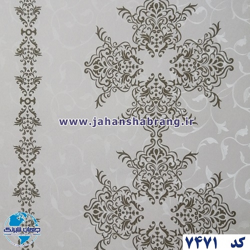 طرح کاغذ دیواری کرم روشن مات یورو دکور کد 7471