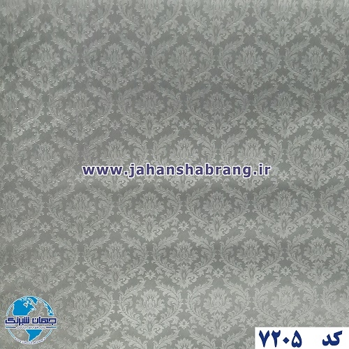 طرح کاغذ دیواری داماسک نقرهای برجسته مات یورو دکور کد 7205