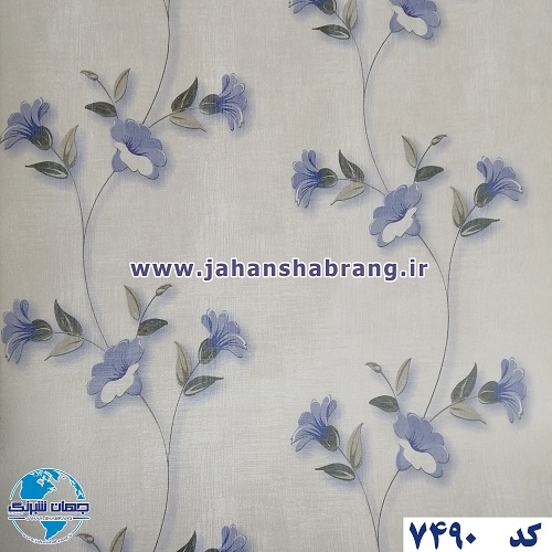 طرح کاغذ دیواری آبی برجسته مات یورو دکور کد 7490