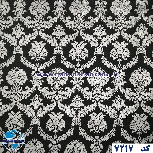 طرح کاغذ دیواری داماسک نقرهای برجسته مات یورو دکور کد 7217