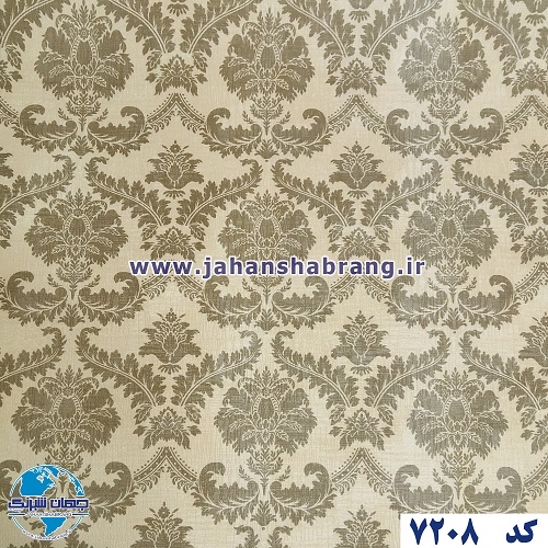 طرح کاغذ دیواری داماسک زیتونی برجسته مات یورو دکور کد 7208