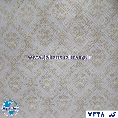 طرح کاغذ دیواری داماسک زردآبی برجسته مات یورو دکور کد 7328