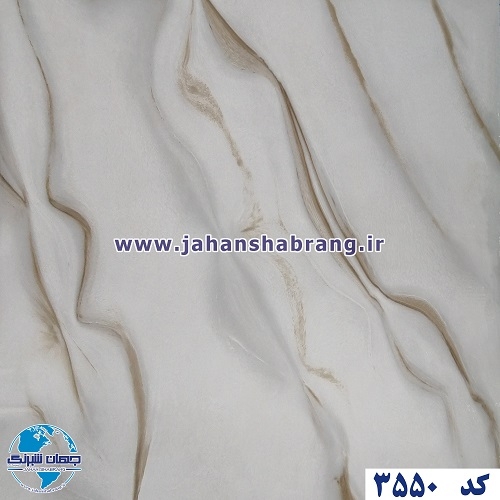 دکوری طرح سنگ سفید رگه قهوهای درشت هایگلاس یورو دکور کد 3550