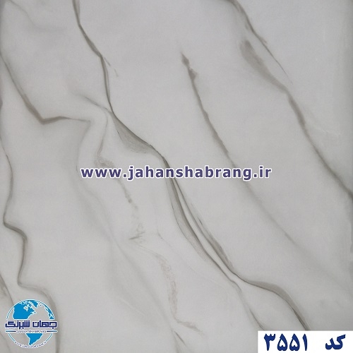 دکوری طرح سنگ سفید رگه طوسی هایگلاس یورو دکور کد 3551