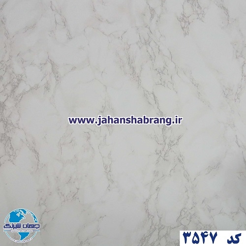 دکوری طرح سنگ سفید مرمری رگه طوسی مات یوروفیکس کد 3547