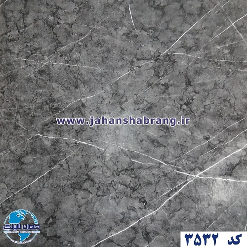 دکوری طرح سنگ طوسی مرمری رگه سفید هایگلاس یورو دکور کد 3532