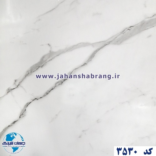 دکوری طرح سنگ هایگلاس سفید رگه طوسی یوروفیکس کد 3530