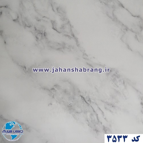 دکوری طرح سنگ مات سفید مرمری رگه مشکی یوروفیکس کد 3533