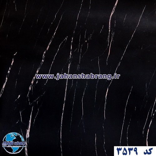 دکوری طرح سنگ ساده مات مشکی رگه سفید آجری یورو دکور کد 3539