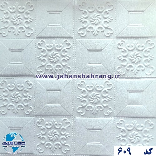 دیوارپوش فومی طرح مربع سقفی سفید یورو دکور کد DF-609