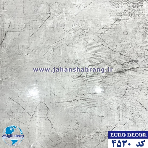 دکوری طرح سنگ ساده هایگلاس طوسی روشن 60c*25 یورودکور چین کد4530