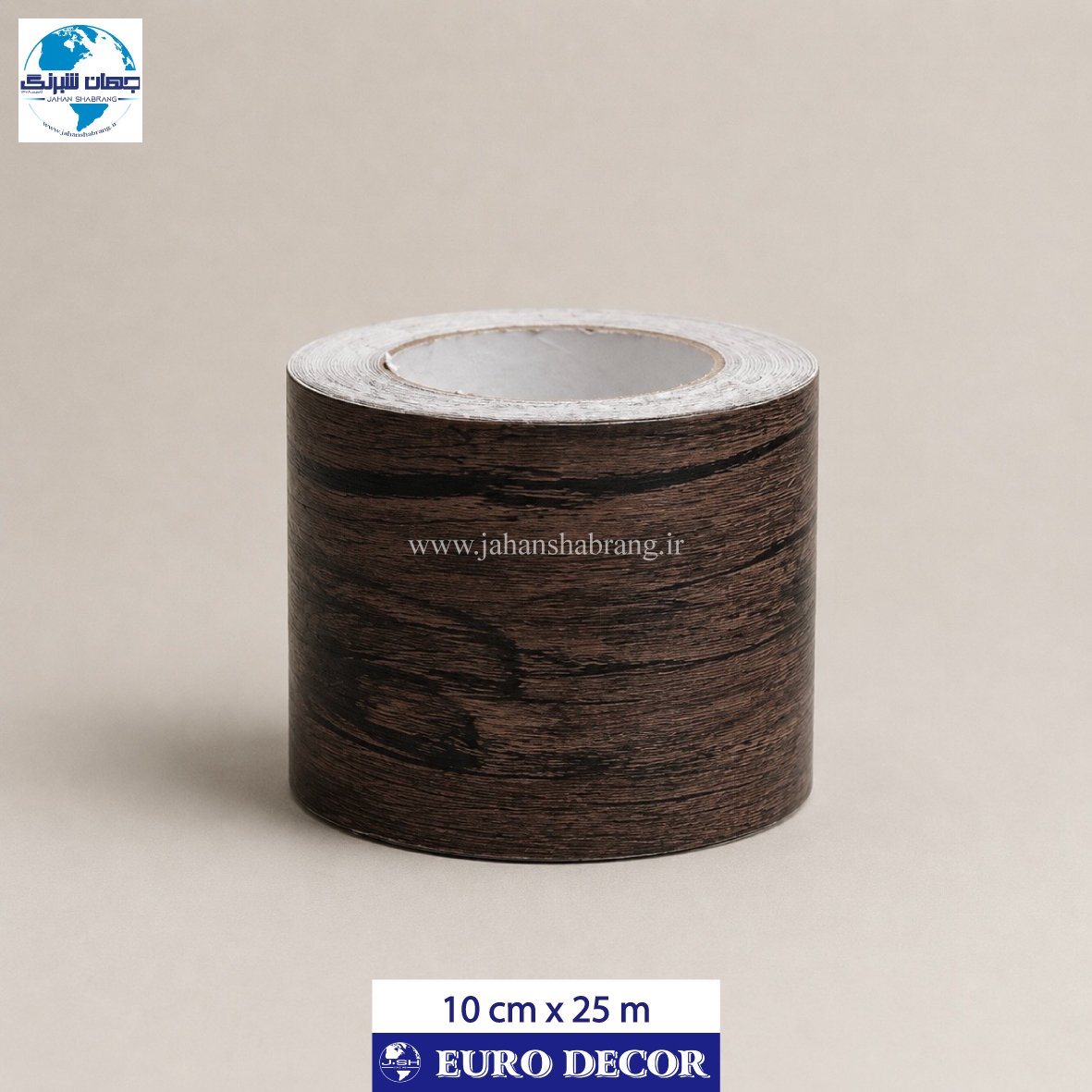 قرنیز دکوری طرح چوب قهوه ای سوخته 10cm x 25m/ یورودکور