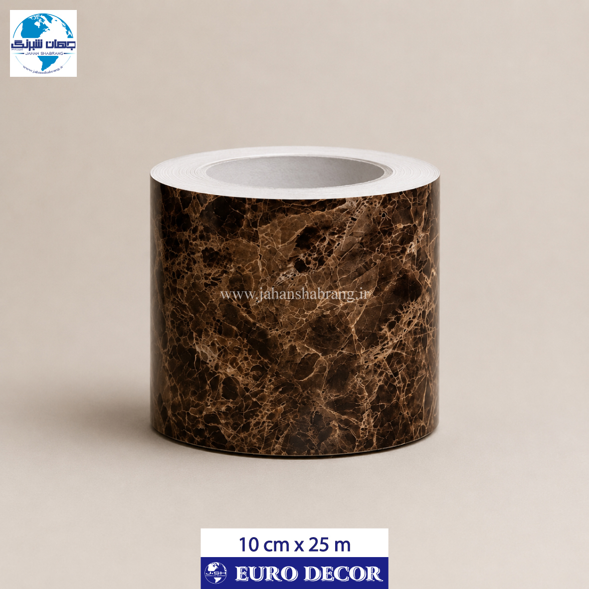قرنیز دکوری طرح سنگ هایگلاس قهوه ای  10cm x 25m/ یورودکور
