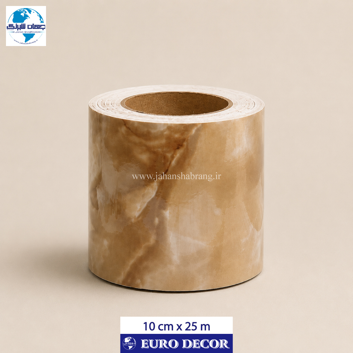 قرنیز دکوری طرح سنگ هایگلاس کرم رگه دار  10cm x 25m/ یورودکور