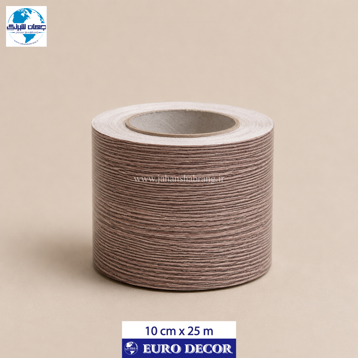 قرنیز دکوری طرح چوب کرم - صورتی 10cm x 25m/ یورودکور