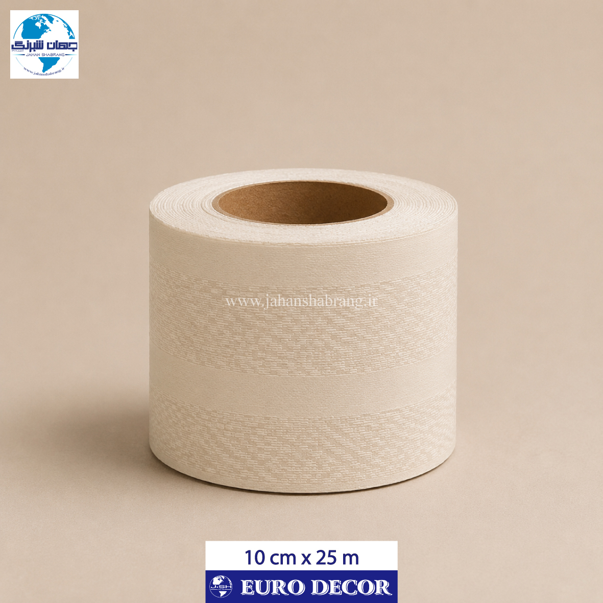قرنیز دکوری شیری طرحدار 10cm x 25m/ یورودکور