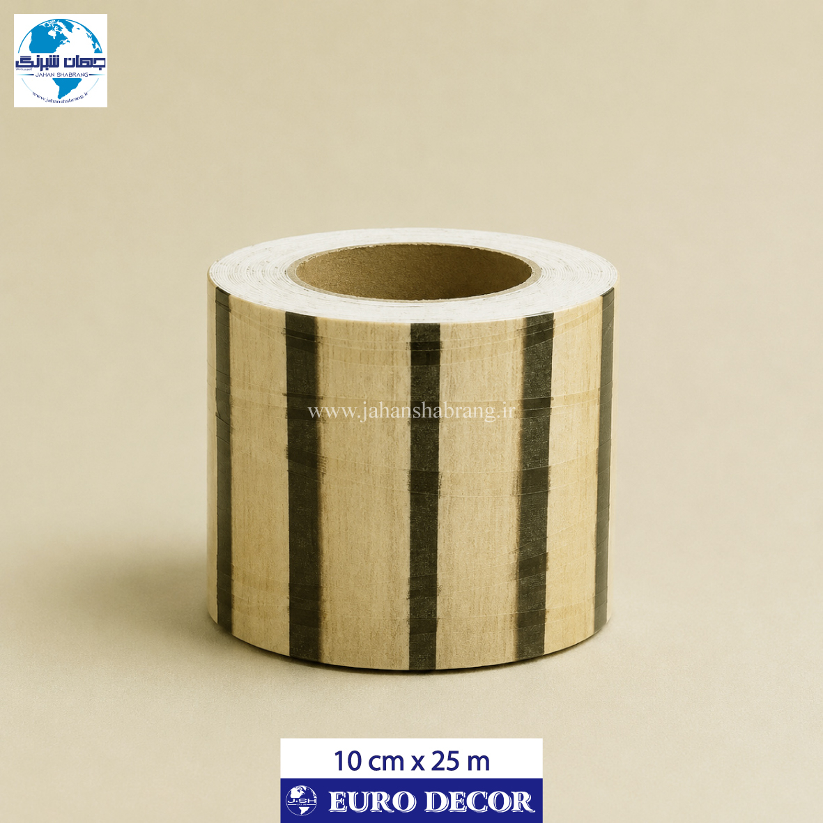 قرنیز دکوری طرح چوب راه راه 10cm x 25m/ یورودکور