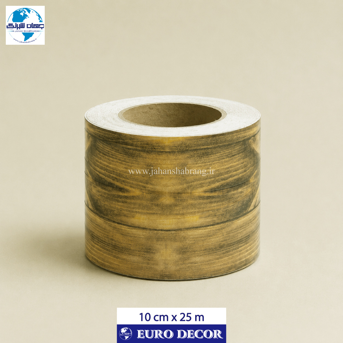 قرنیز دکوری طرح چوب 10cm x 25m/ یورودکور