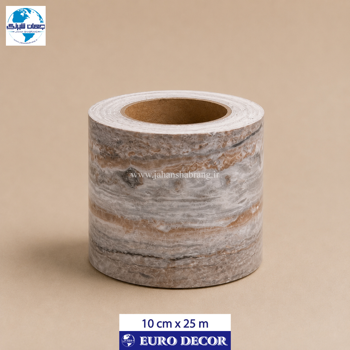 قرنیز دکوری طرح سنگ رگه دار  10cm x 25m/ یورودکور