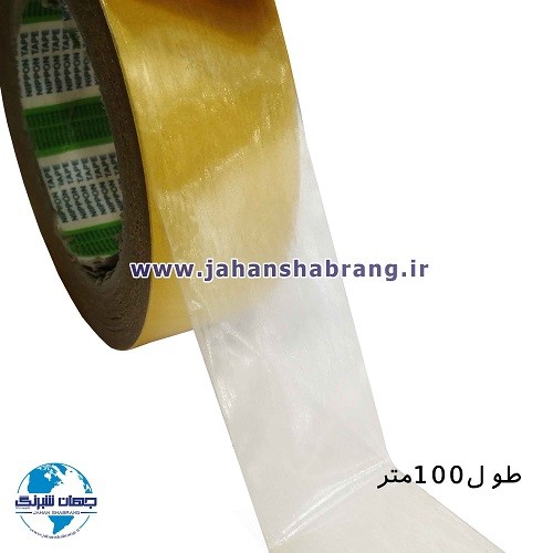 چسب‏ ‏دوطرفه‏ ‏‏شیشه‌ای روکش زرد 102cm*100m ‏کد‏ TP16
