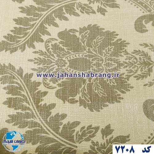 طرح‏ ‏کاغذ‏ ‏دیواری داماسک زیتونی برجسته مات‏ ‏یورو دکور‏ ‏‏کد 7208