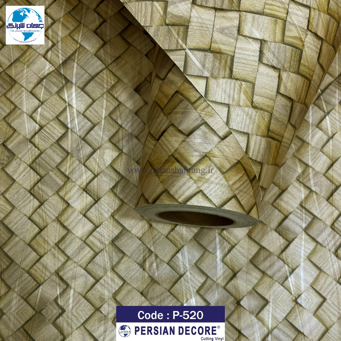 دکوری طرح چوب برجسته پرشین دکور 60c*25m کد P-520