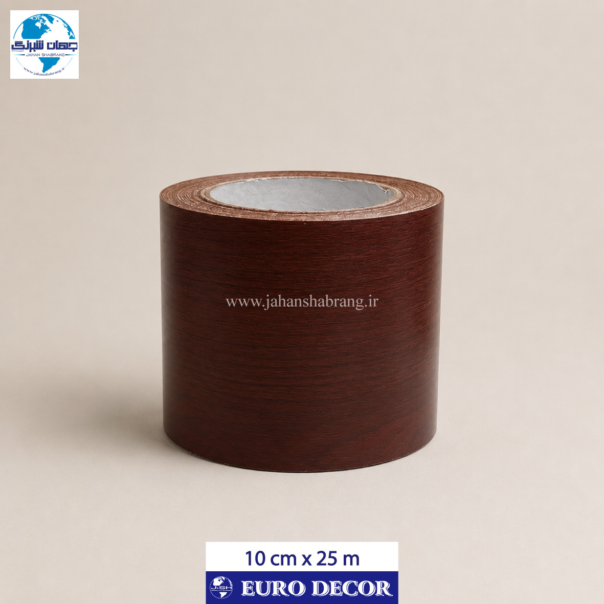 قرنیز دکوری طرح چوب قهوه ای - زرشکی 10cm x 25m/ یورودکور