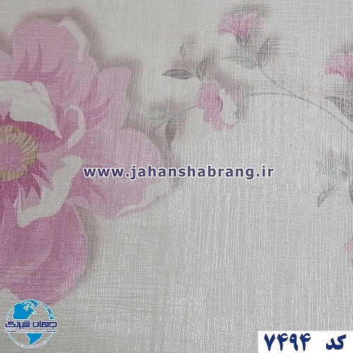 طرح‏ ‏کاغذ‏ ‏دیواری گل صورتی برجسته مات‏ ‏یورو دکور‏ ‏‏کد ‏7494