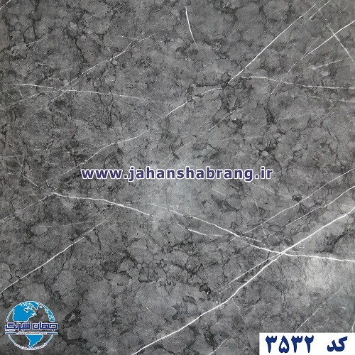 دکوری‏ ‏طرح‏ ‏سنگ‏ طوسی مرمری رگه سفید هایگلاس‏ ‎‏یورو دکور ‏‏کد 3532