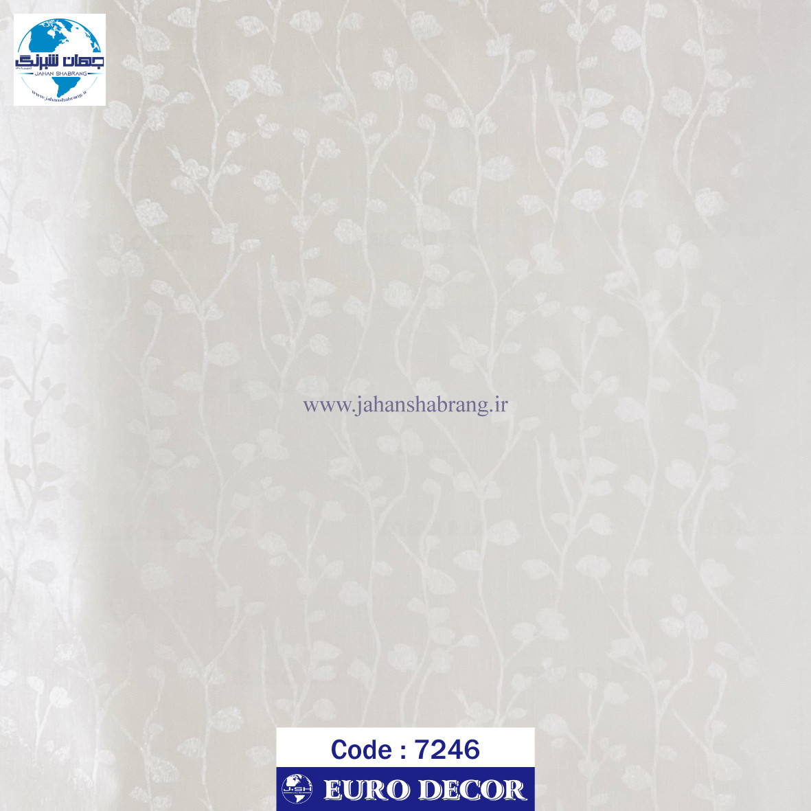 طرح‏ ‏کاغذ‏ ‏دیواری سفید برجسته مات‏ ‏یورو دکور‏ ‏‏کد ‏7246